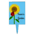 Personalise Sunflower and Ladybug Garden Stake