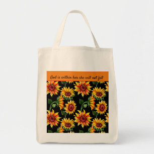 Personalise Sunflower Quote/Name Fall Tote Bag