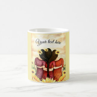 Personalise Sunflower Three Best Friends Sisters Coffee Mug