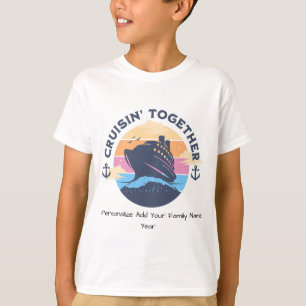 Personalise Sunset Cruising Together Blues T-Shirt