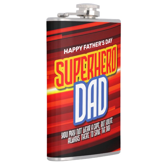 Personalise SuperHero Dad Hip Flask (Right)