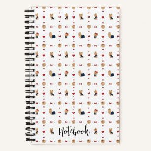 Personalise Sweet Yorkies Bows Hearts Custom Small Notebook