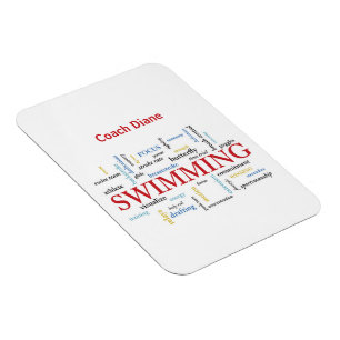 Personalise, Swimming Coach Thank You In Words Magnet