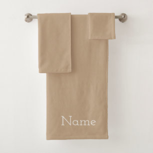 Personalise Taupe Bath Towel Set
