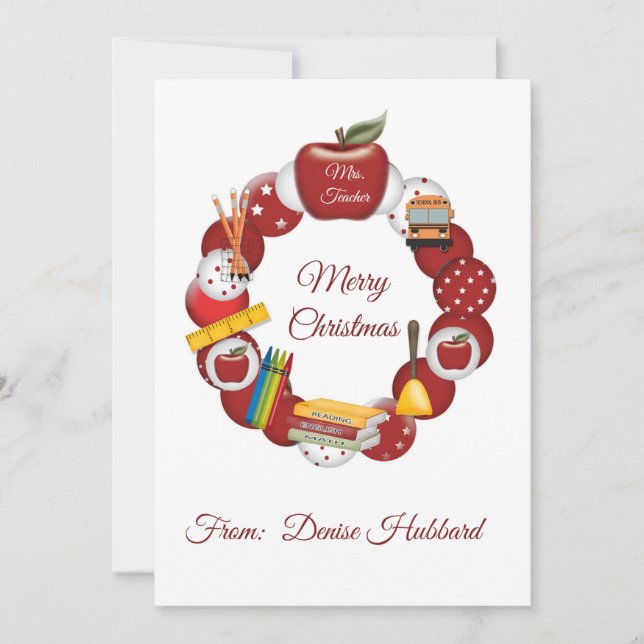 Personalise Teacher Merry Christmas (Front)