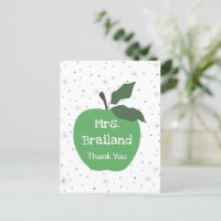 Personalise teacher name custom green apple