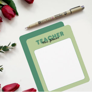 Personalise Teacher Stationery Year End Green Card
