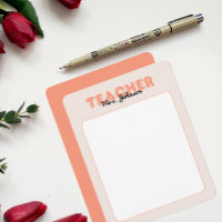 Personalise Teacher Stationery Year End Peach