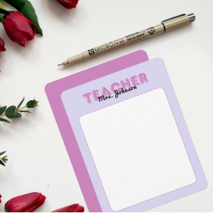 Personalise Teacher Stationery Year End Purple  Card