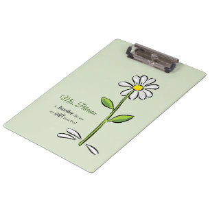 Personalise, Teacher Thank You, Religious Flower Clipboard