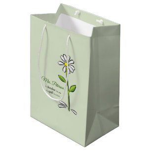 Personalise, Teacher Thank You, Religious Flower Medium Gift Bag