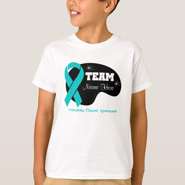 Personalise Team Name - Ovarian Cancer T-Shirt (Front)