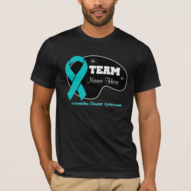 Personalise Team Name - Ovarian Cancer T-Shirt (Front)