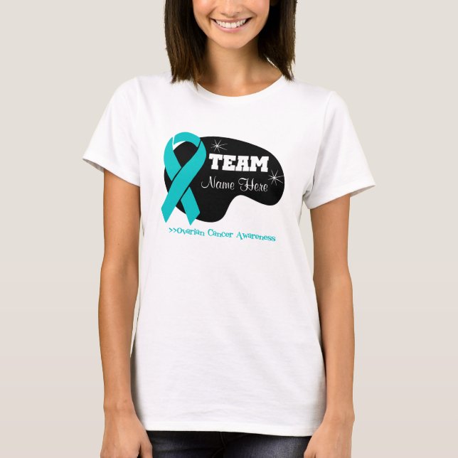 Personalise Team Name - Ovarian Cancer T-Shirt (Front)