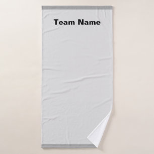 Personalise Team Name Pale Grey Bath Towel