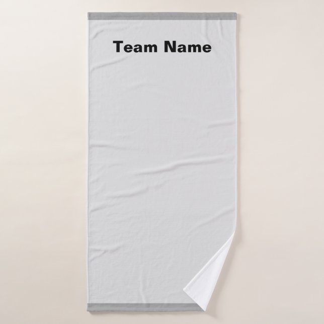 Personalise Team Name Pale Grey  Bath Towel (Bath Towel)