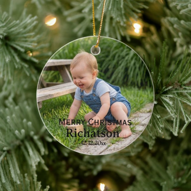 personalise templet custom Ceramic Circle Tree Decoration (Tree)