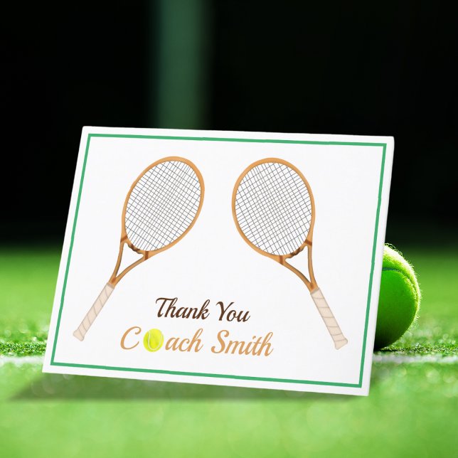 Personalise Tennis Coach Thank You Card (Coach, your impact serves as our winning inspiration. Grateful!)
