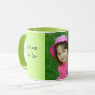 Personalise Text Custom Kids Photo Coffee Green Mug
