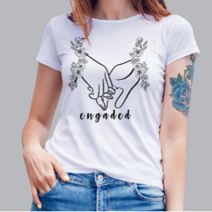 Personalise Text Engaded Bride T-shirt
