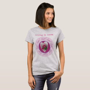 Personalise text Floral Love Circle T-Shirt