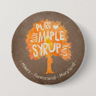 Personalise Text On Maple Syrup Tree Button