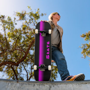 Personalise Text Pink Laser Flash Skateboard
