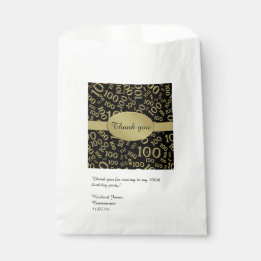Personalise:  Thank You 100th Birthday Party Theme Favour Bags