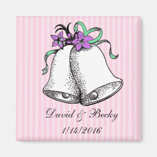 Personalise these Pink Wedding Favour Magnets