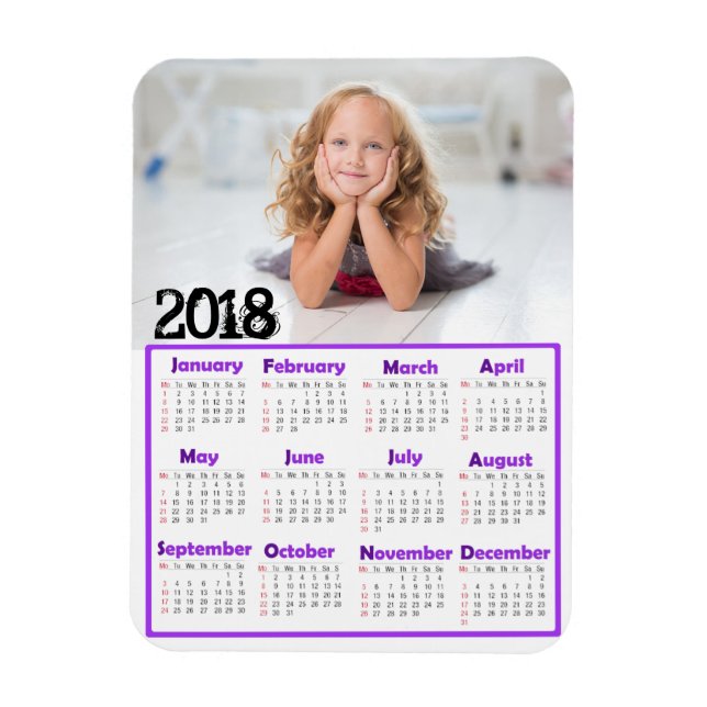 Personalise this 2018 Mini Refrigerator Calendar Magnet (Vertical)