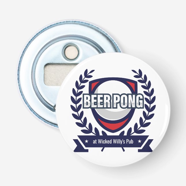 Personalise This Beer Pong Logo Bottle Opener (Front)