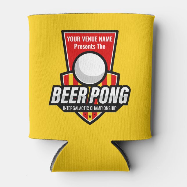 Personalise This Beer Pong Logo Can Cooler (Front)
