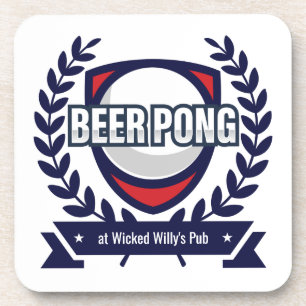 Personalise This Beer Pong Logo Coaster