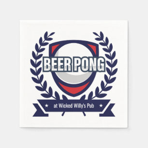 Personalise This Beer Pong Logo Napkin
