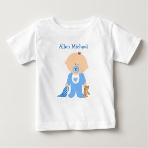 Personalise this Blue  Baby Boy Romper Baby T-Shirt