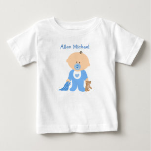 Personalise this Blue Baby Boy Romper T-Shirt
