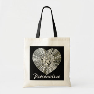 Personalise This Diamond Heart Tote Bag
