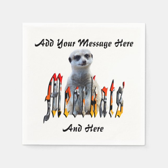 Personalise This Meerkat And Logo Template, Napkin (Front)