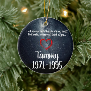 Personalise this Memorial, In Memory, Ceramic Tree Decoration