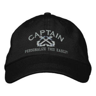 Personalise This Name Location Captain Nautical Embroidered Hat