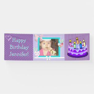 Personalise this Purple Birthday Girl Banner