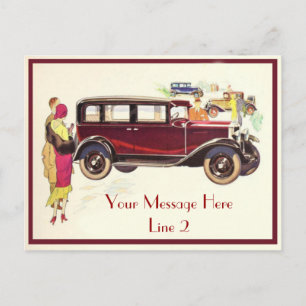 Personalise this Roaring Twenties Cars Postcard