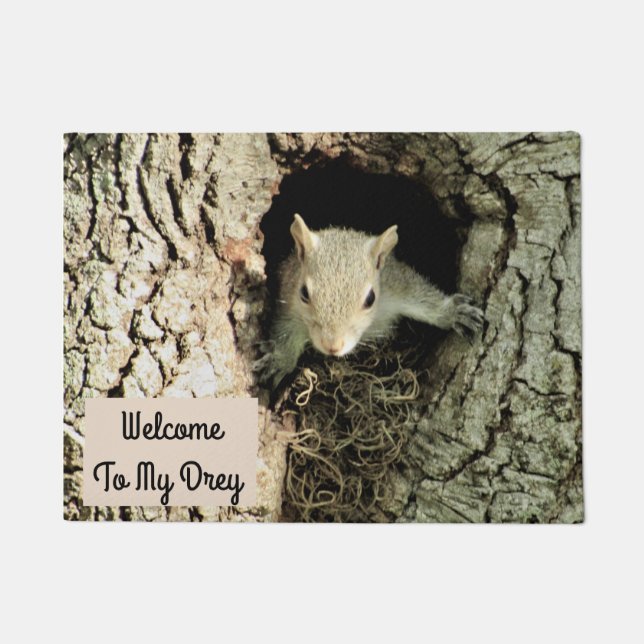 Personalise This Squirrel Doormat (Front)