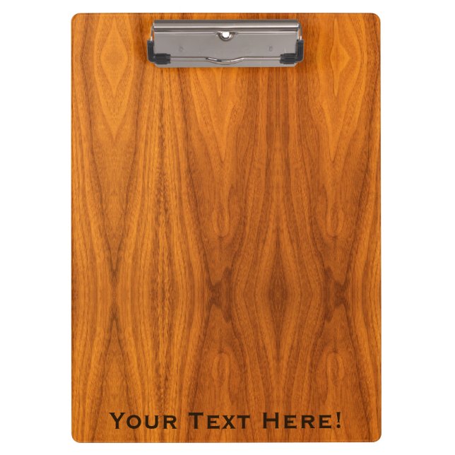 Personalise this Teak Wood Veneer Print Clipboard (Front)