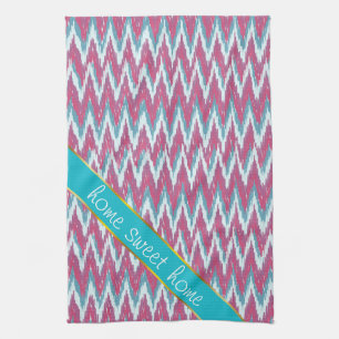 Personalise this Teal Glitter ZigZag  - Customised Tea Towel