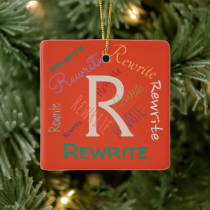 Personalise this template, family name, ceramic ornament