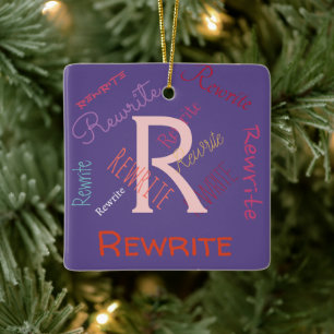 Personalise this template, family name, magnet ceramic ornament