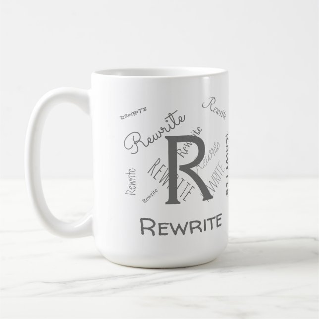Personalise this template, MONOGRAM, FAMILY, NAME, Coffee Mug (Left)