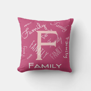 Personalise this template, MONOGRAM, FAMILY, NAME, Cushion