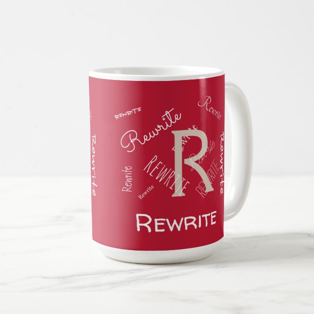 Personalise this template, MONOGRAM, NAME, Coffee Mug (Front Right)